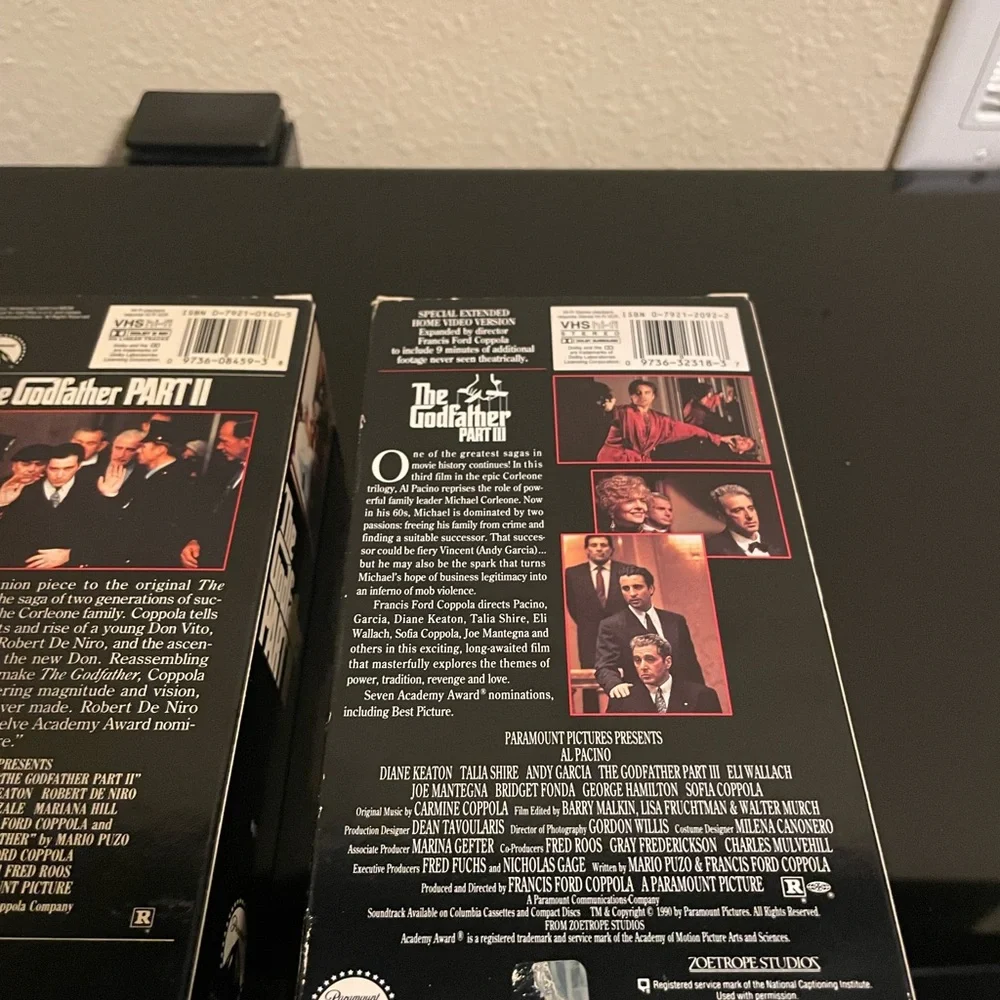 The Godfather Trilogy VHS Set